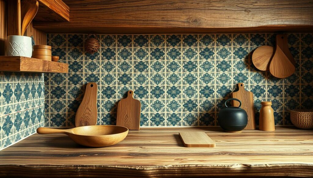 wood and tile design