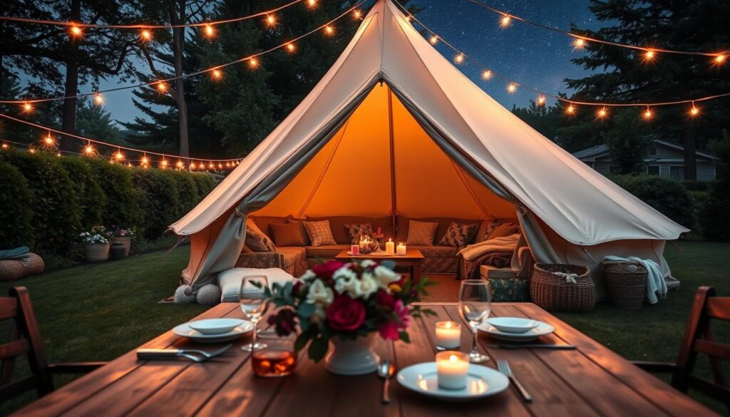 backyard glamping setup