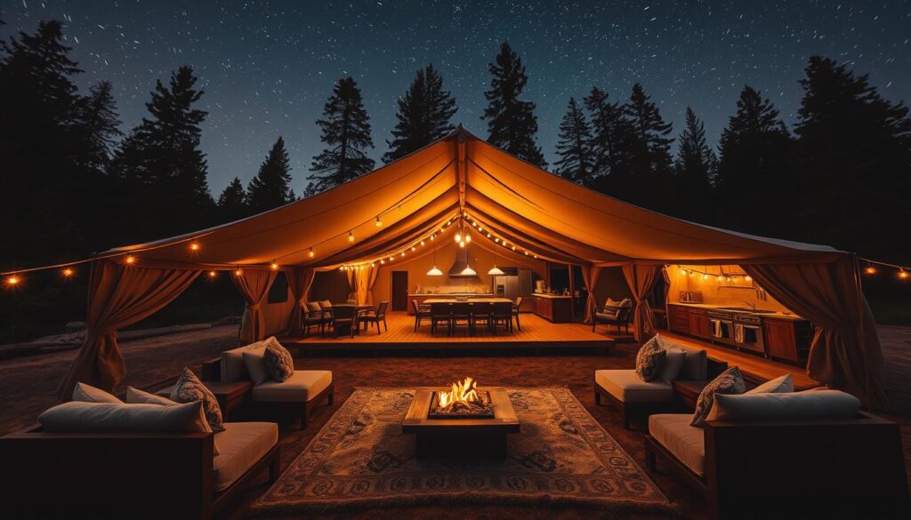 elevated glamping setup