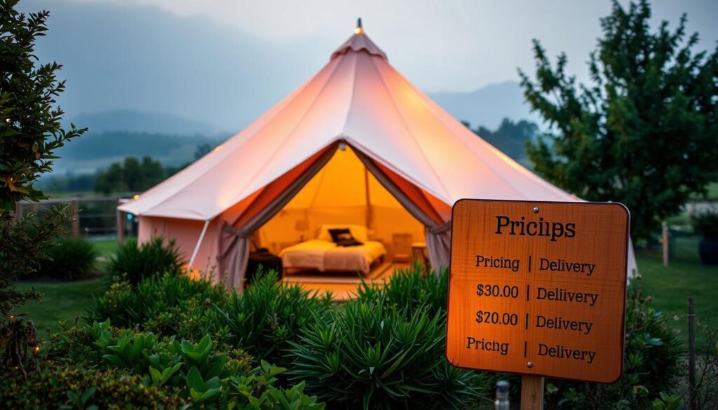 glamping pricing and delivery options