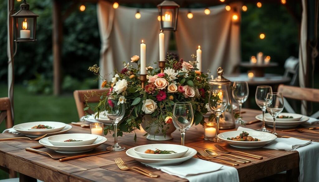 gourmet glamping table setup