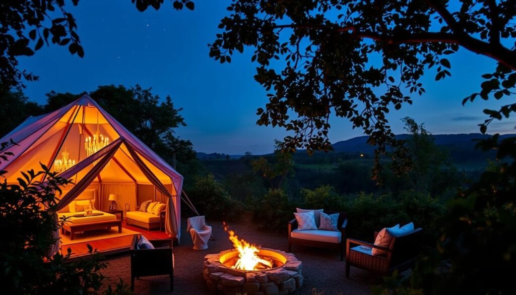 luxury camping accommodations