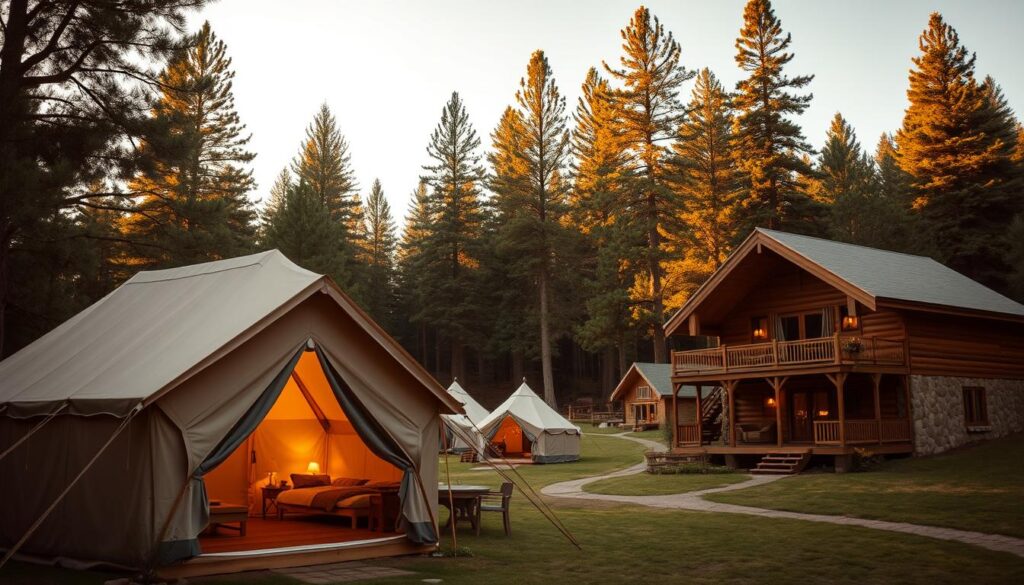 luxury glamping tents and cabins