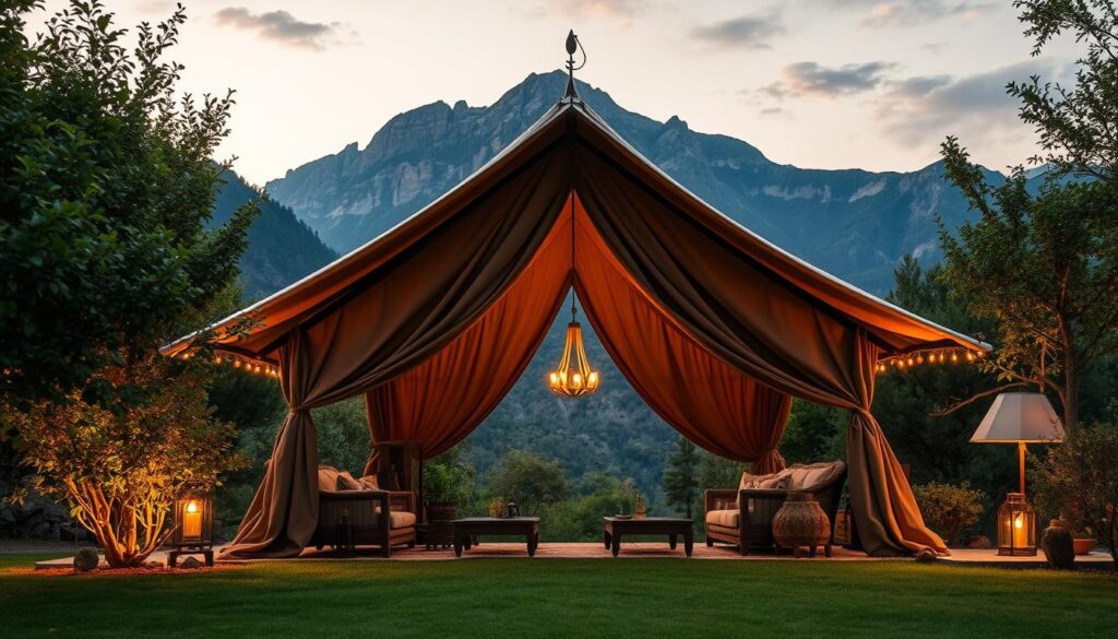 luxury outdoor canvas shelter