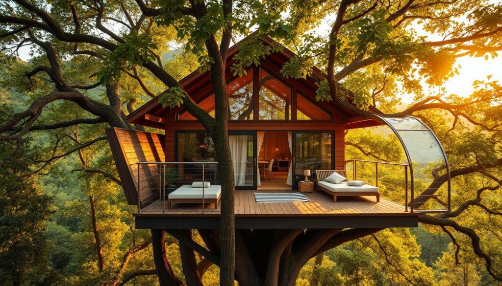 luxury treehouse camping