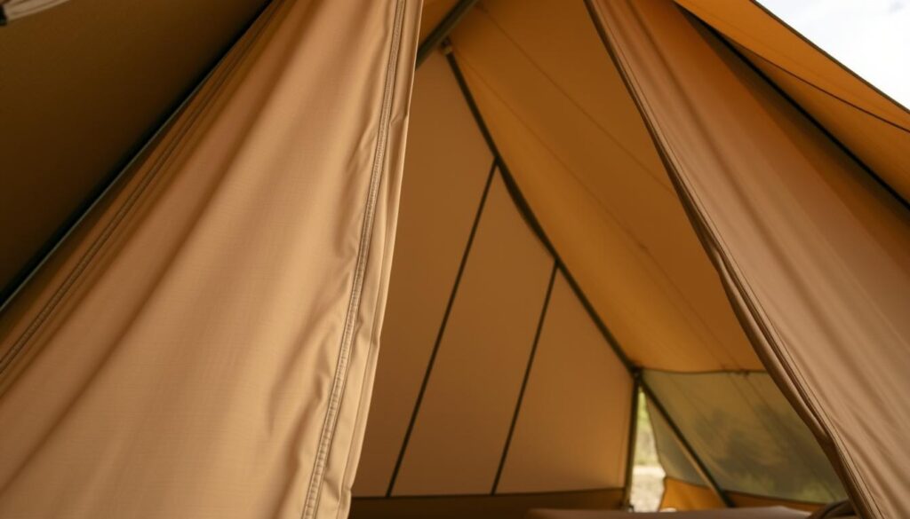weather-resistant canvas tent features