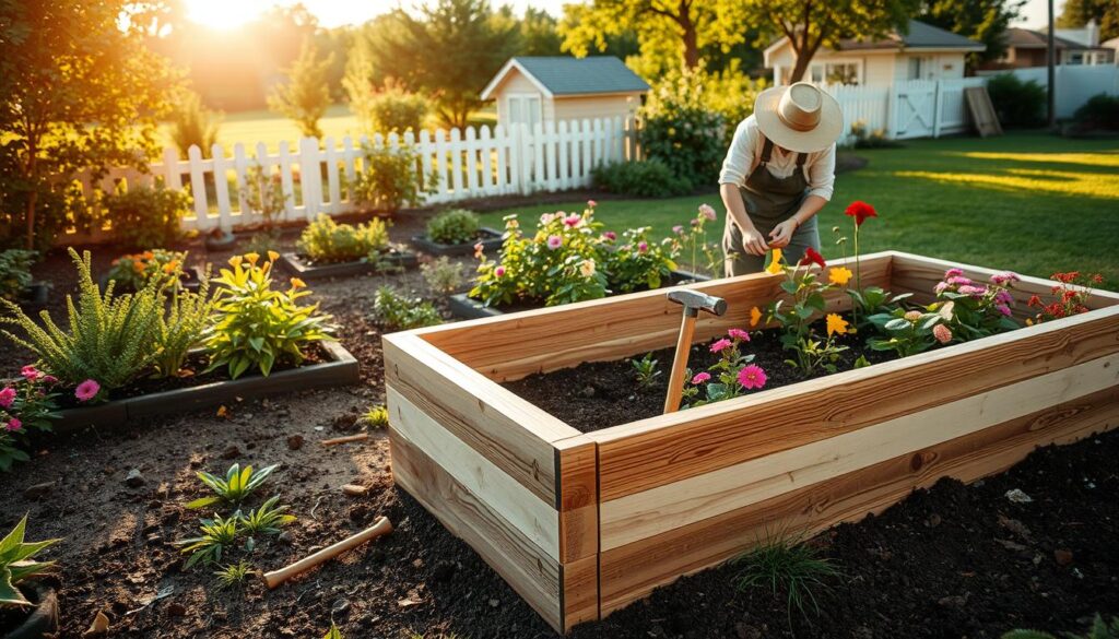 DIY garden bed construction