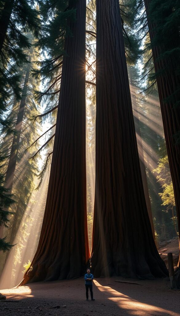 Giant sequoia trees in Sequoia National Park, one of America's most stunning national parks Giant sequoia trees in Sequoia National Park, one of America's most stunning national parks