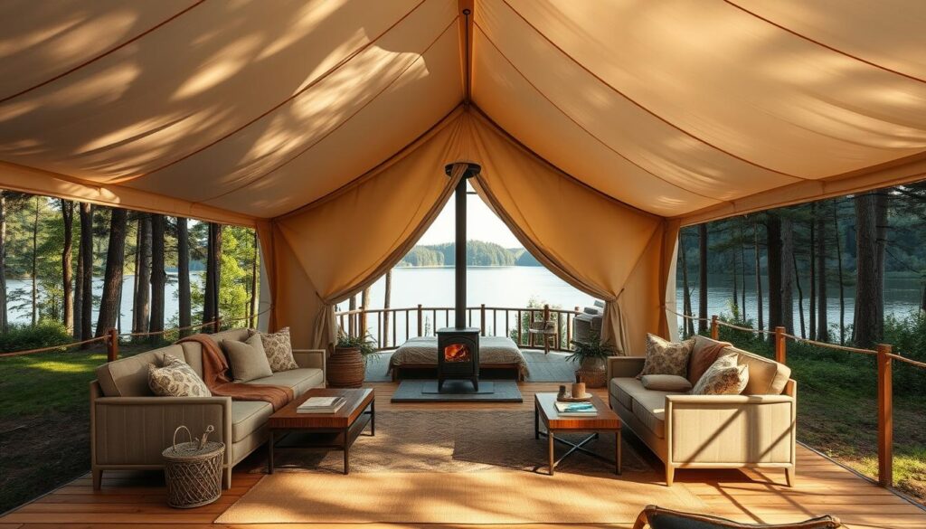 Luxury glamping tent options