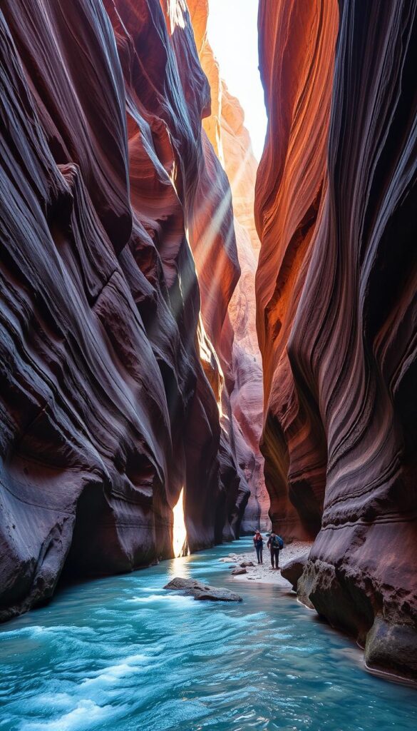 The Narrows in Zion National Park, one of America's most stunning national parks The Narrows in Zion National Park, one of America's most stunning national parks