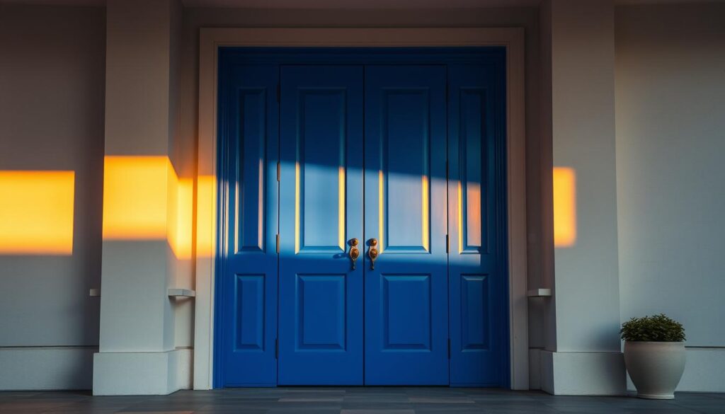 bold blue door focal point