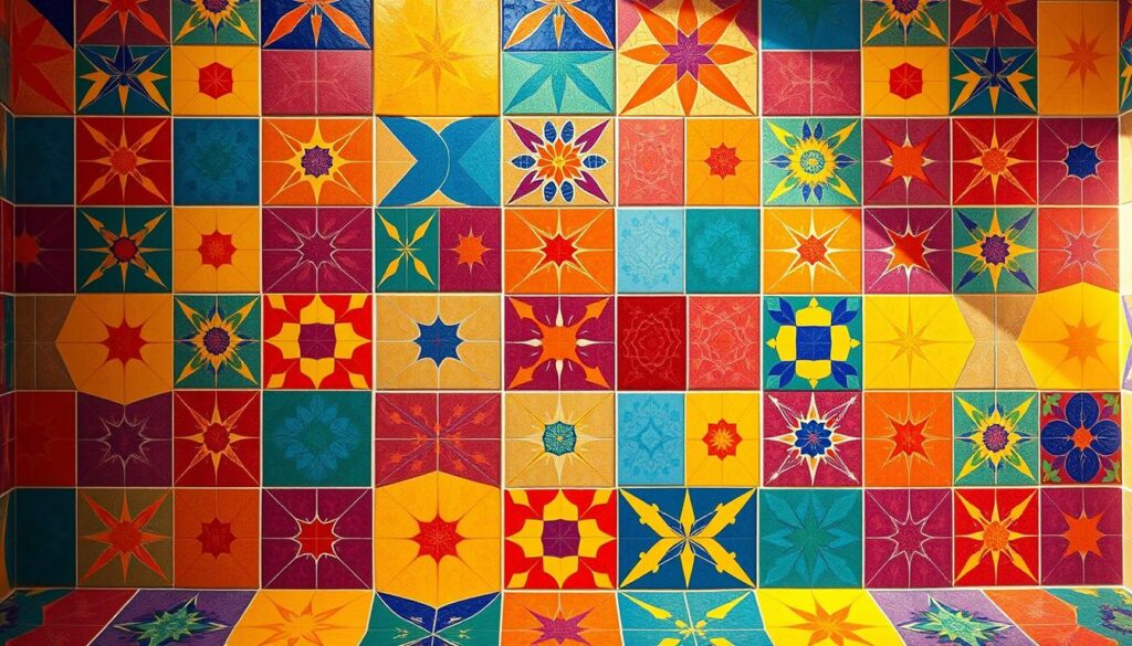 bold tile wall design