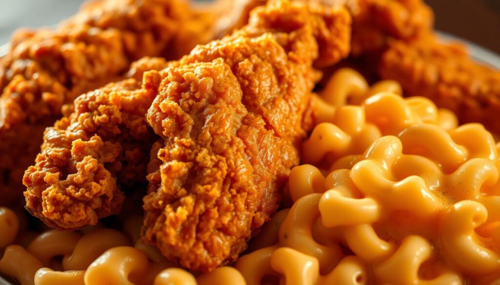 classic fried chicken and macaroni cheese