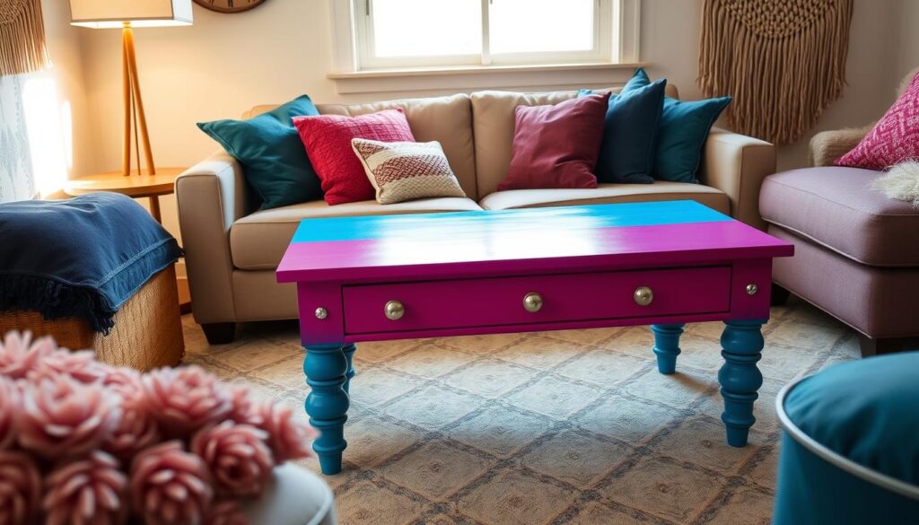 colorful DIY furniture refresh