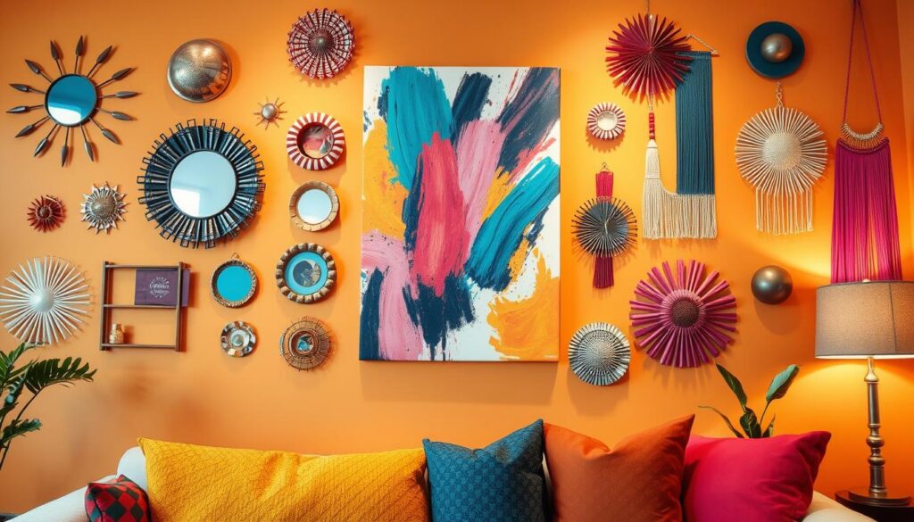 colorful accent wall decor