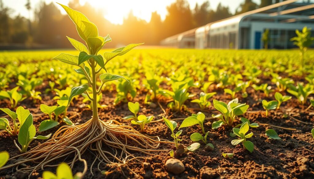 eSoil enhancing plant growth