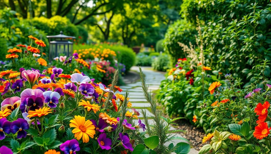 edible flowers and herbs
