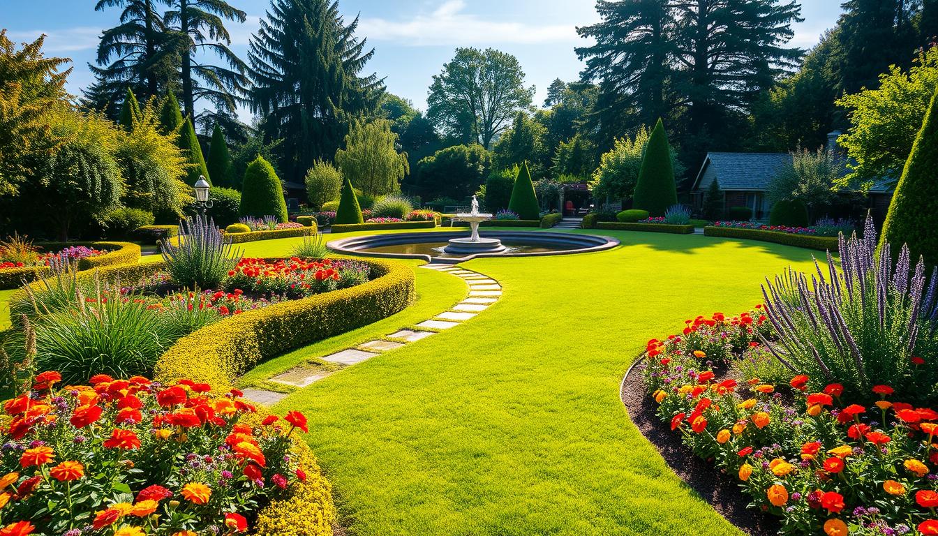 garden with lawn