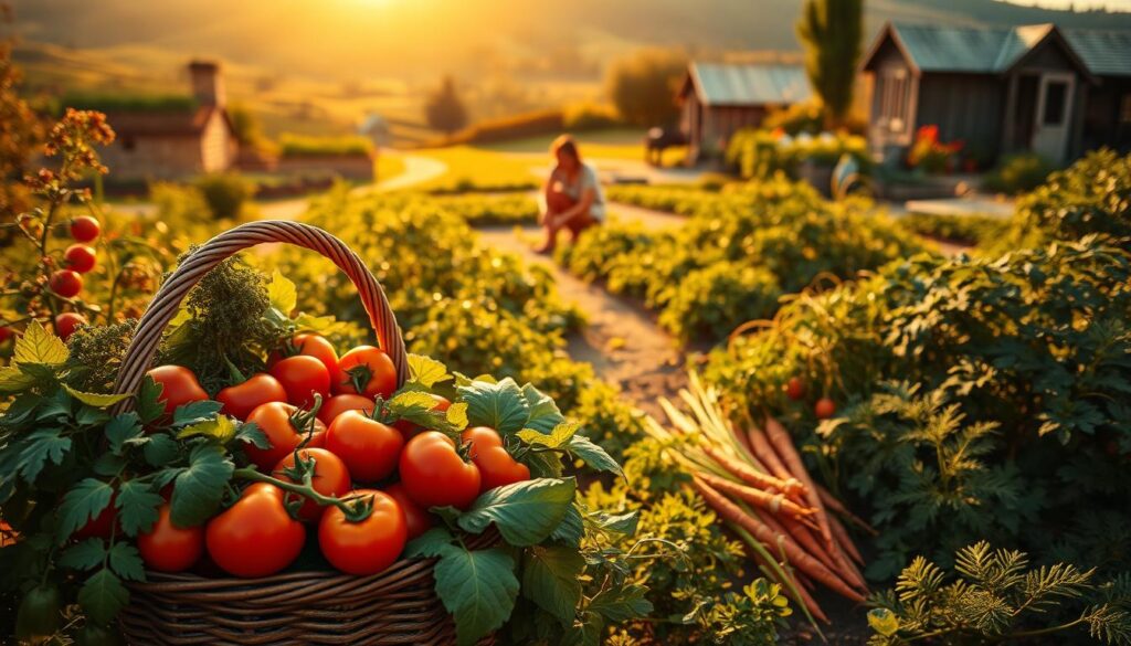 harvesting garden