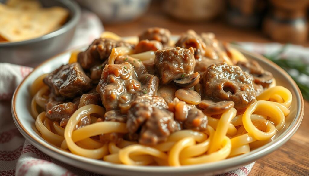 hearty beef stroganoff recipe