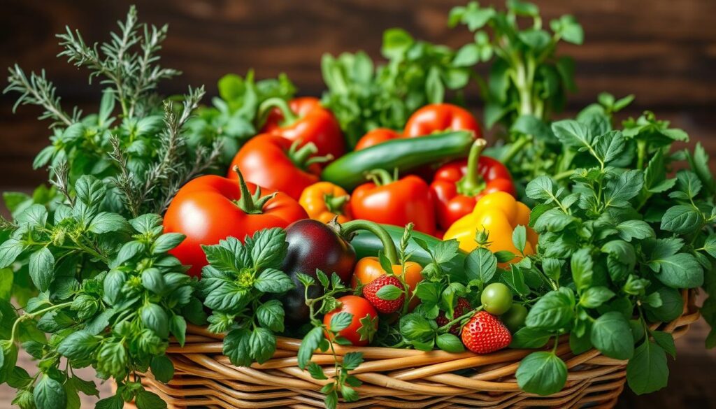 herbs vegetables fruits