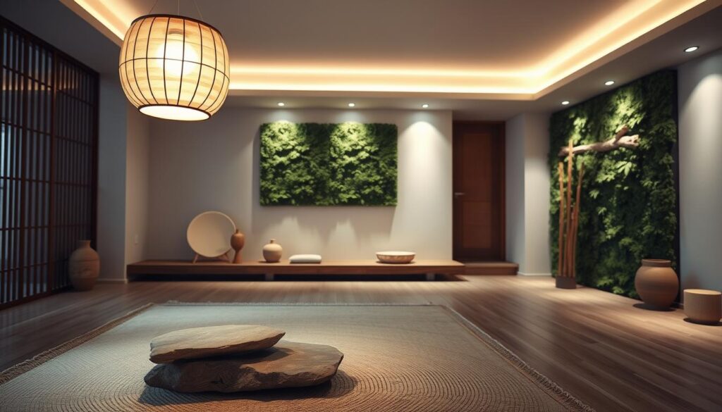 layered lighting for zen interiors