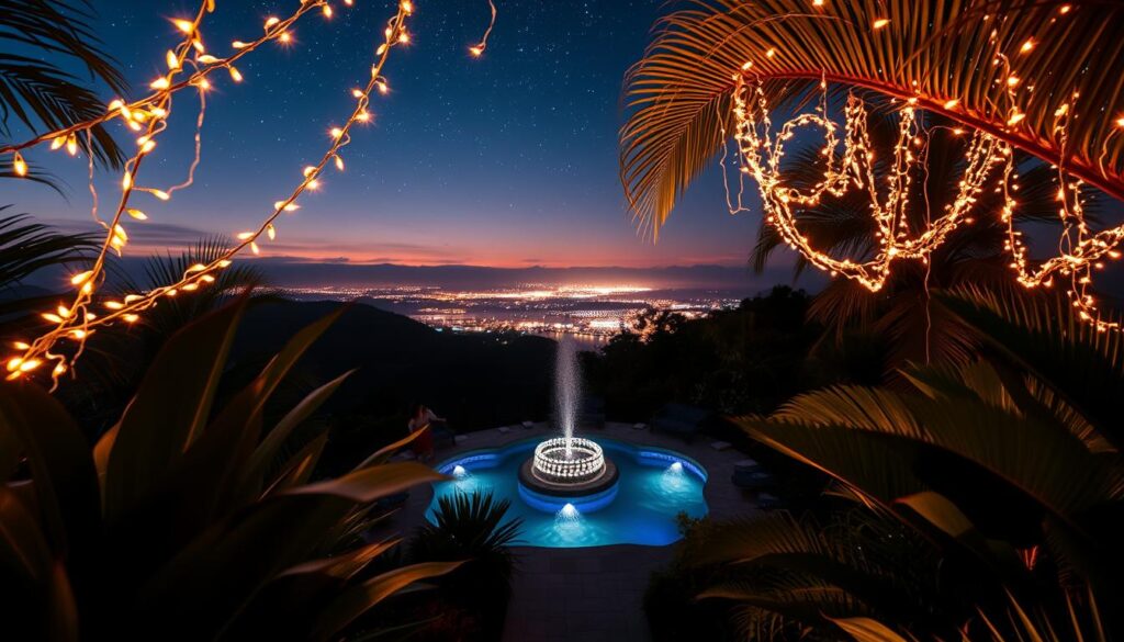 lighting oasis with LED strips and fairy lights