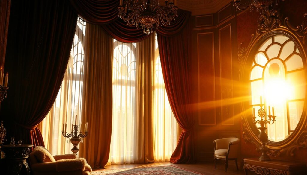luxury velvet drapes and textured decor