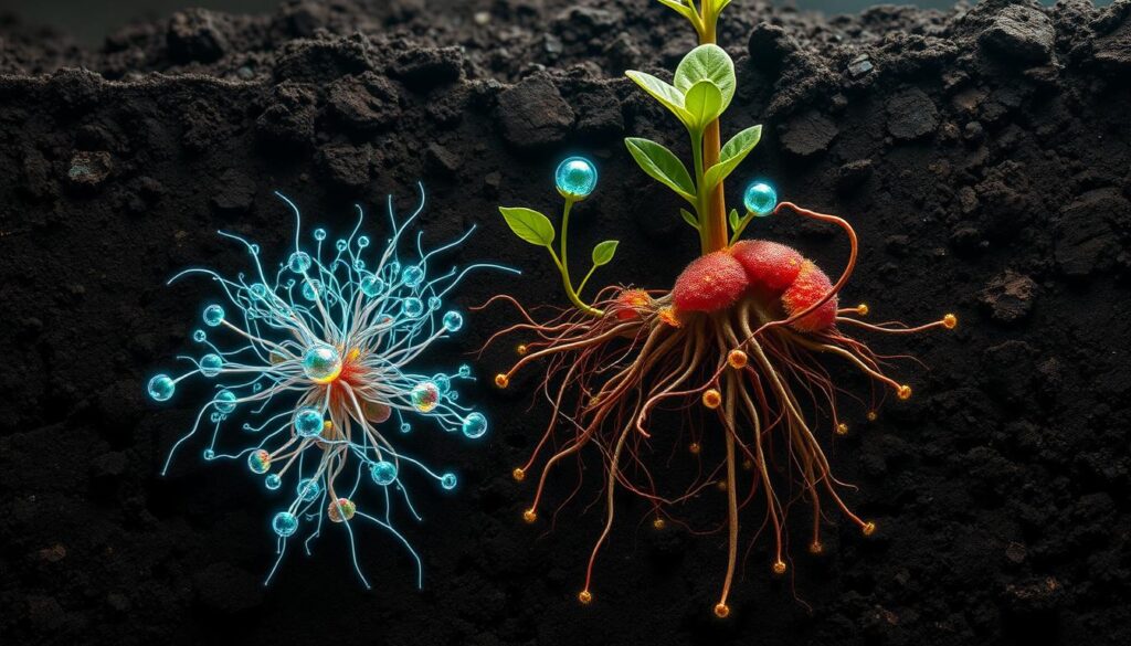 microbes generating power in soil