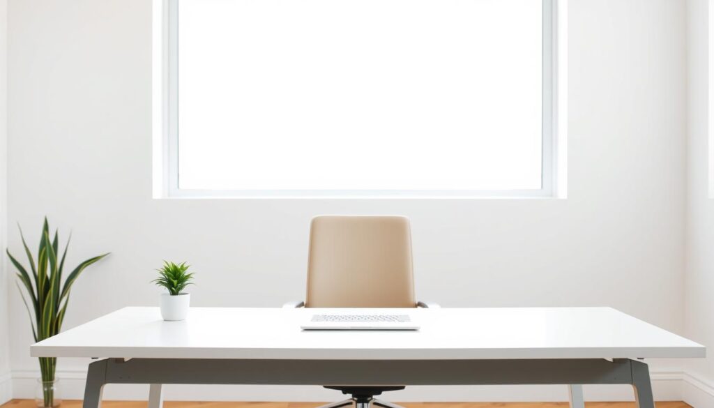 minimalist desk setup