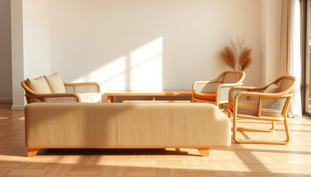 minimalist furniture with natural materials