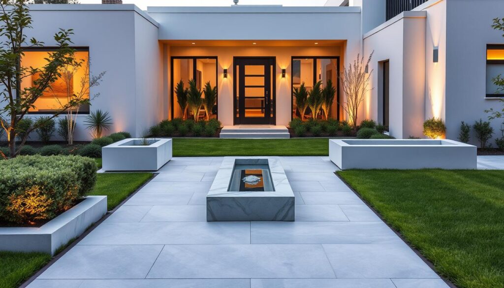 modern front yard clean lines