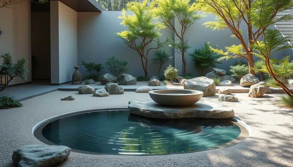 modern zen garden water features