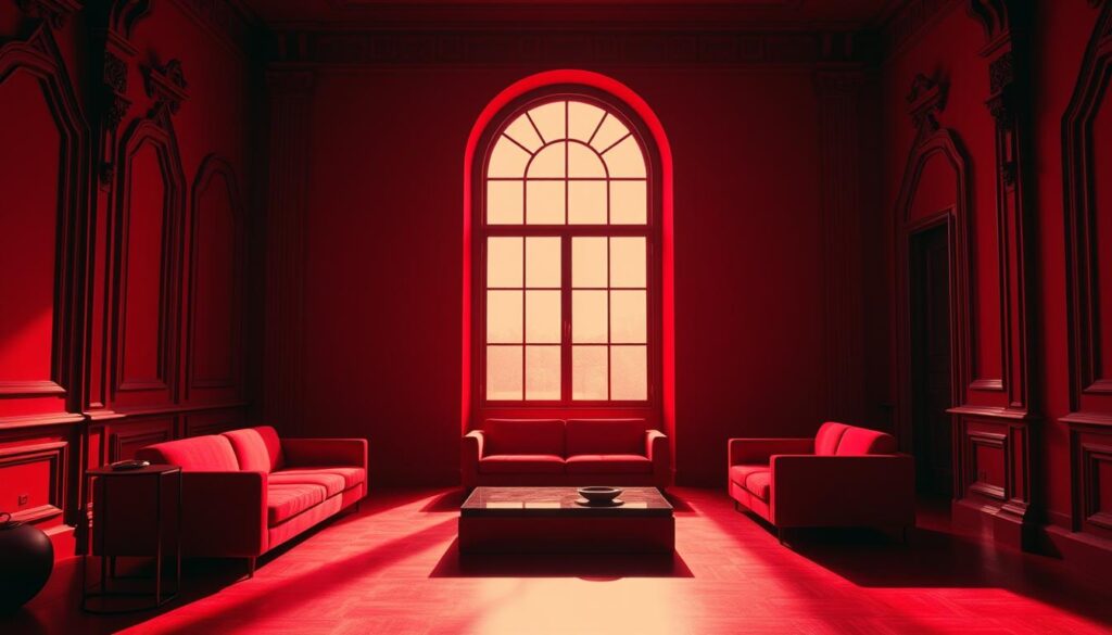 monochromatic red room