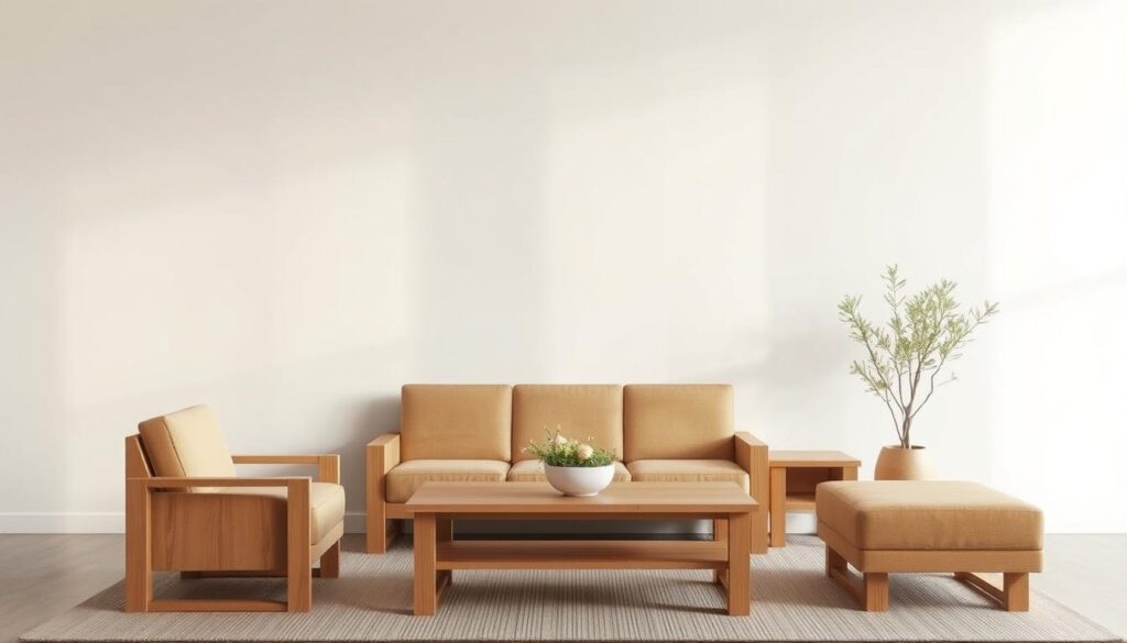 natural wood furniture with clean lines