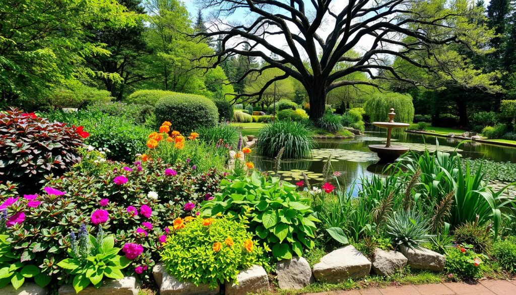 plants and features in outdoor design