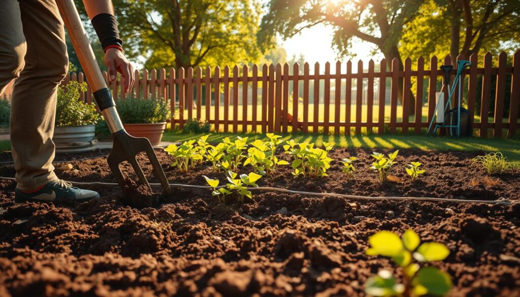 preparing garden bed
