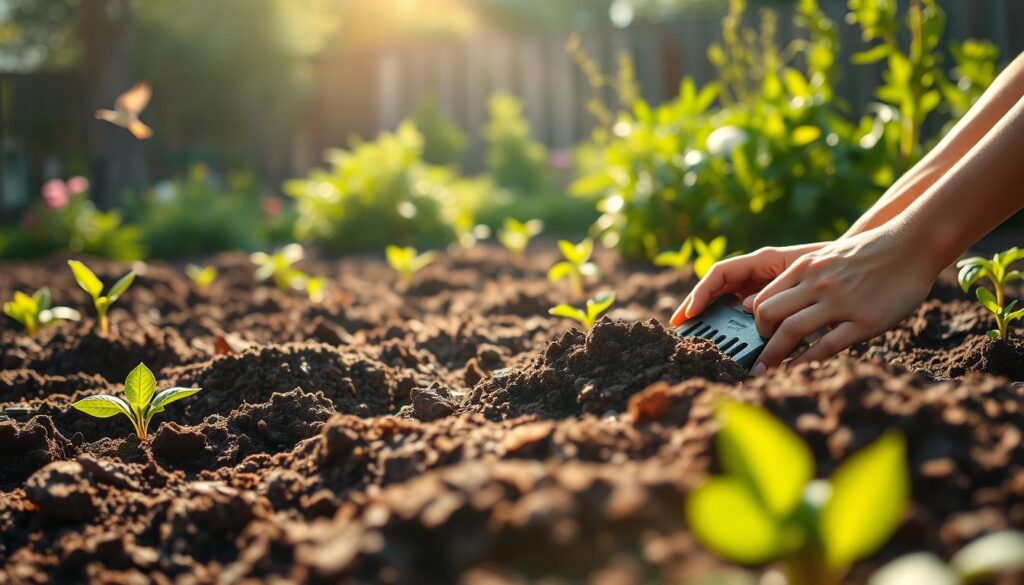 preparing soil for gardening