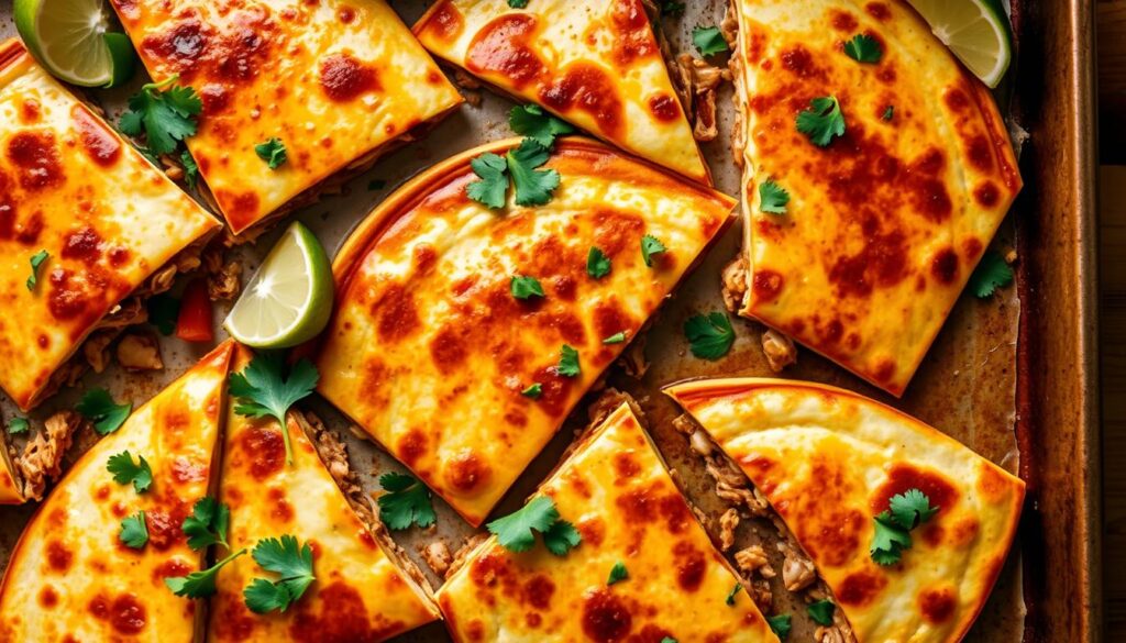 sheet-pan quesadillas