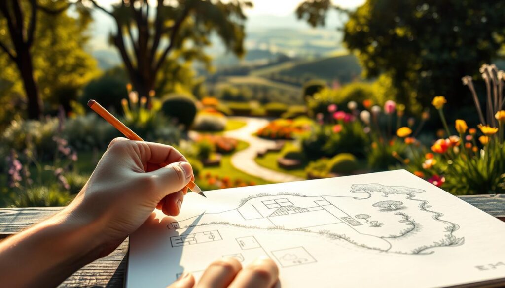 sketching garden layout