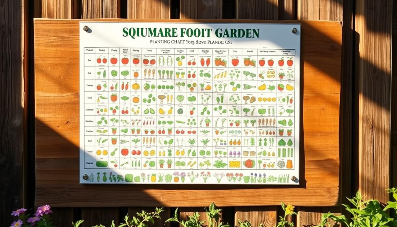 square foot garden planting chart