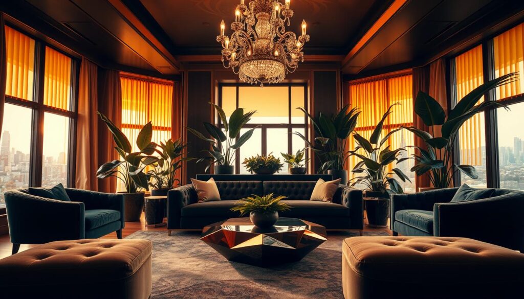 statement lighting and furniture