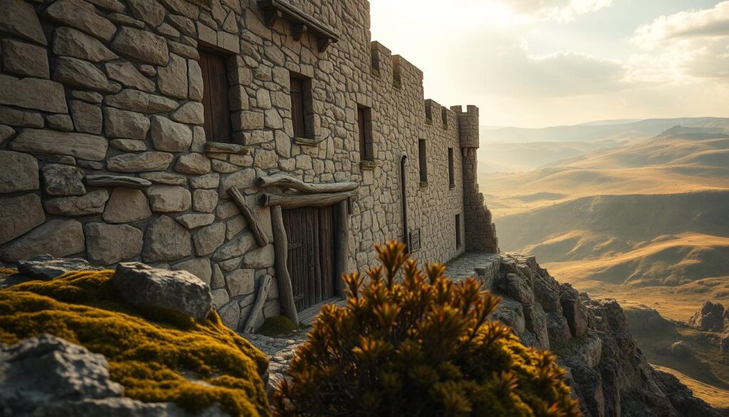 stone and wood castlecore elements