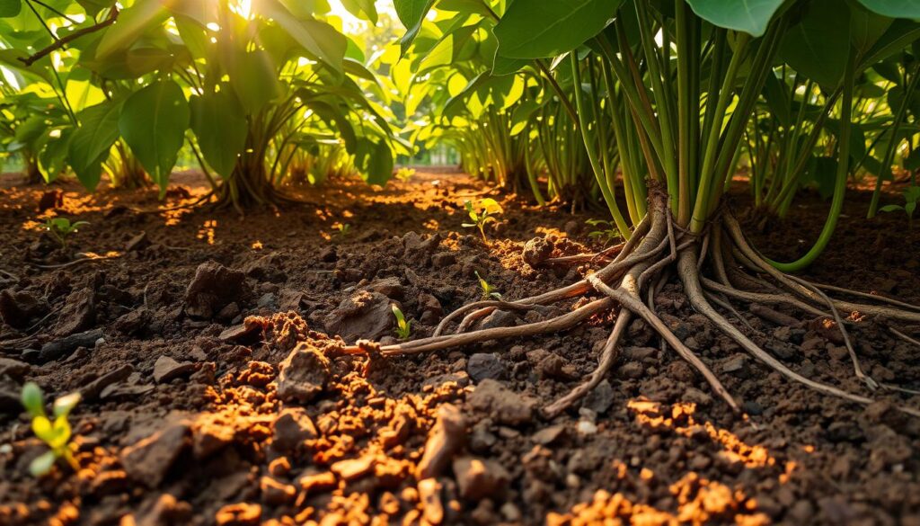 sunlight and soil conditions