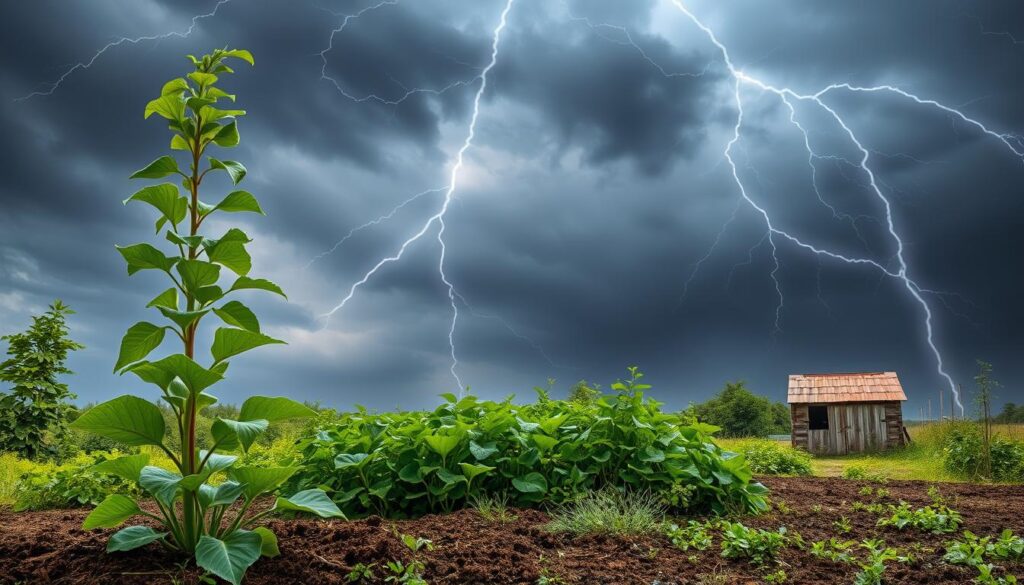 thunderstorm effect on plant growth