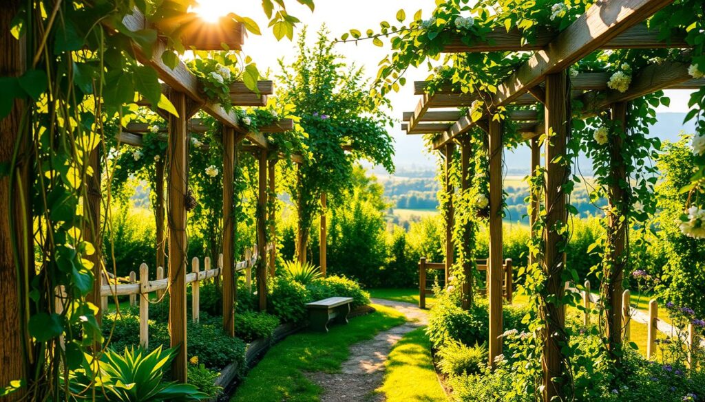 trellises in garden