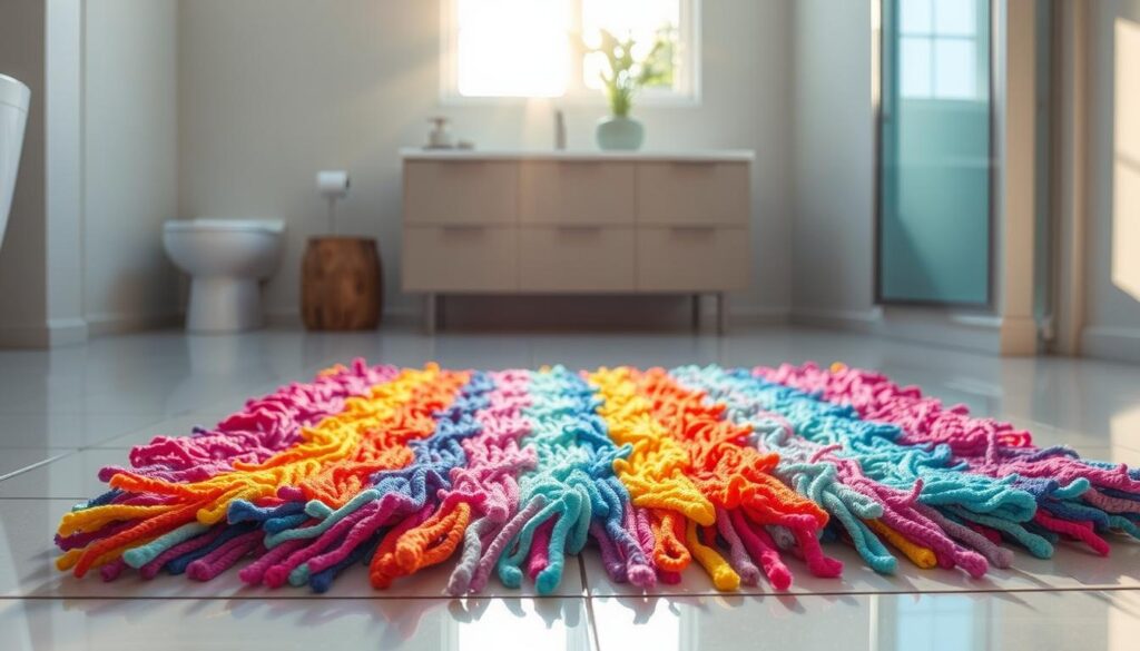 vibrant bathroom mat