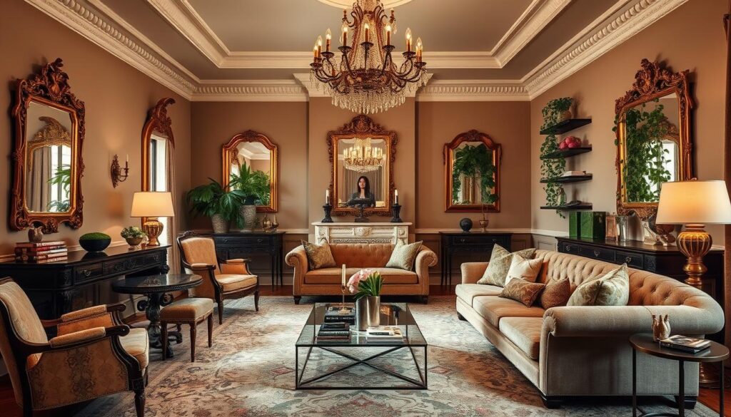 vintage and modern furniture mix