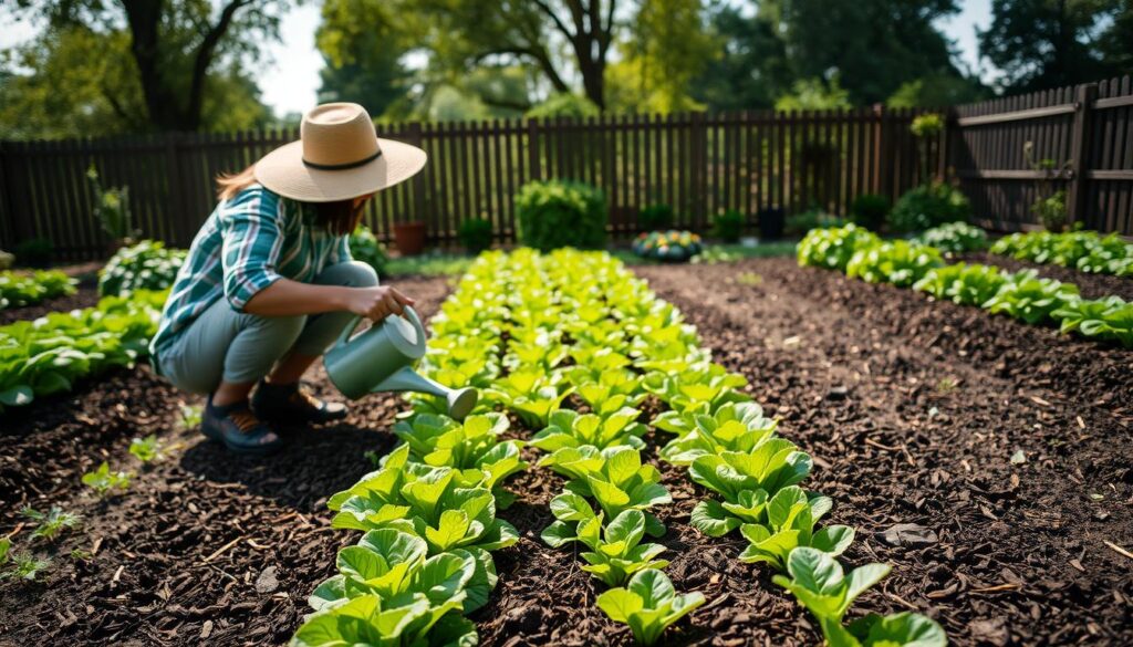 watering and mulching