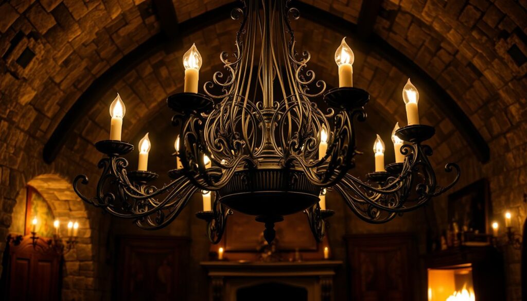 wrought iron candle chandelier